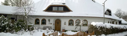 Shingle roof in winter time